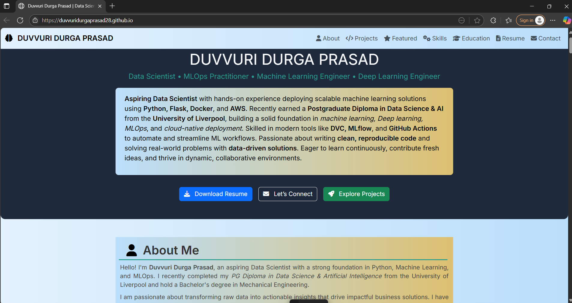 Portfolio Website Screenshot